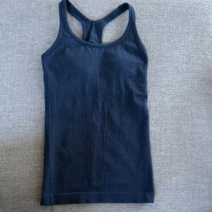Lululemon Ebb to Street Navy Blue Ribbed Tank Top 2